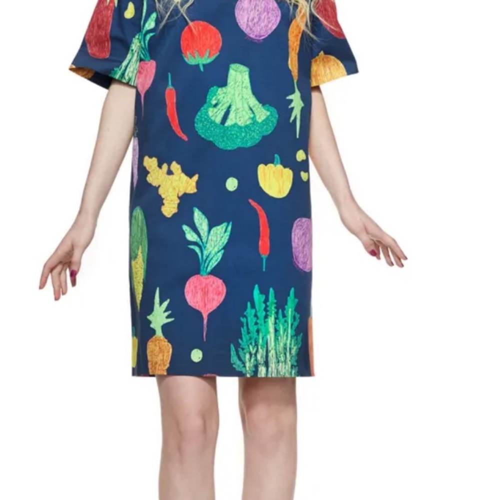 Colorful Vegetable Print Dress